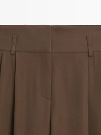 Long Bermuda shorts with turn-up hems