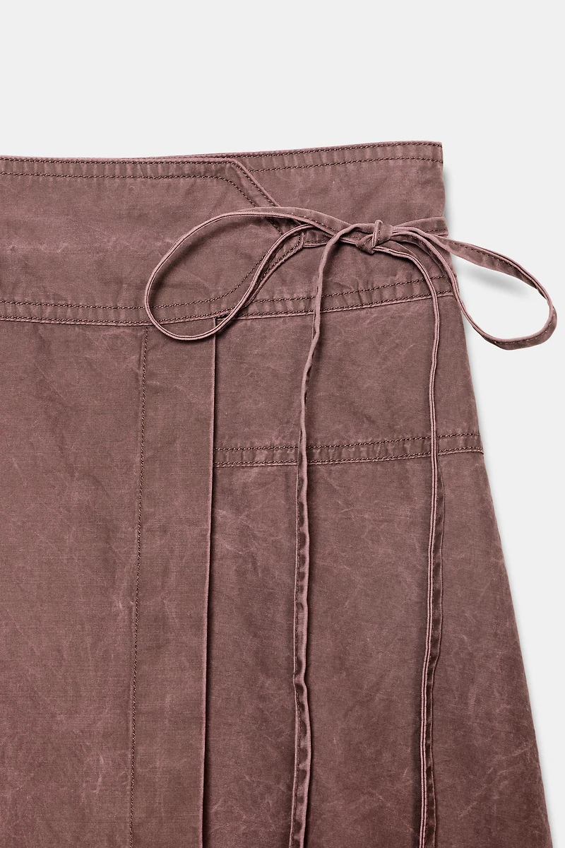 JUPE PARÉO ASYMÉTRIQUE EFFET DÉLAVÉ