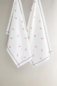SET OF LOBSTER COTTON KITCHEN TOWELS (SET OF 2)
