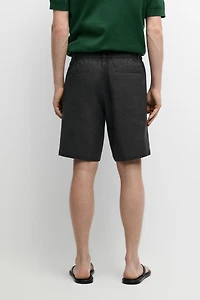 Linen co-ord elastic waist Bermuda shorts