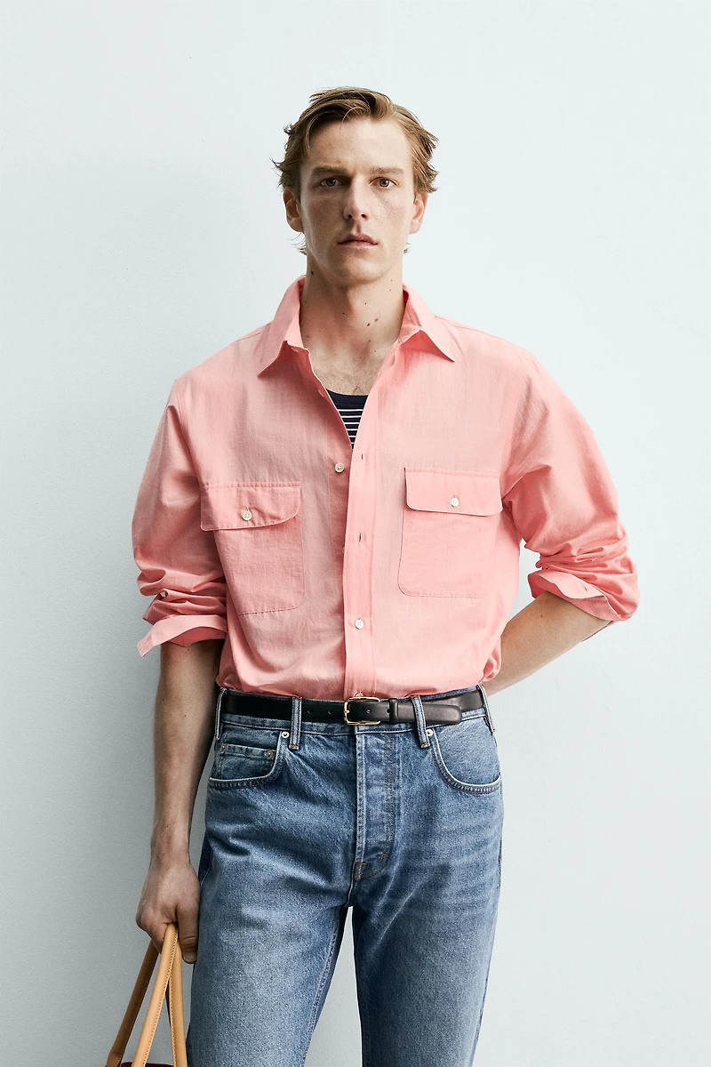 REGULAR FIT FLOWY SHIRT WITH POCKETS AARON LEVINE X ZARA