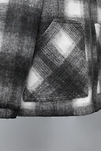 PLAID FLEECE COAT
