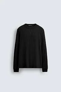 WAFFLE KNIT STRUCTURE T-SHIRT