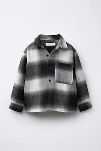 PLAID OVERSHIRT WITH REMOVABLE PLUSH HOOD