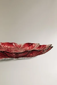 ASSIETTE À DESSERT EN VERRE FLEUR NOËL