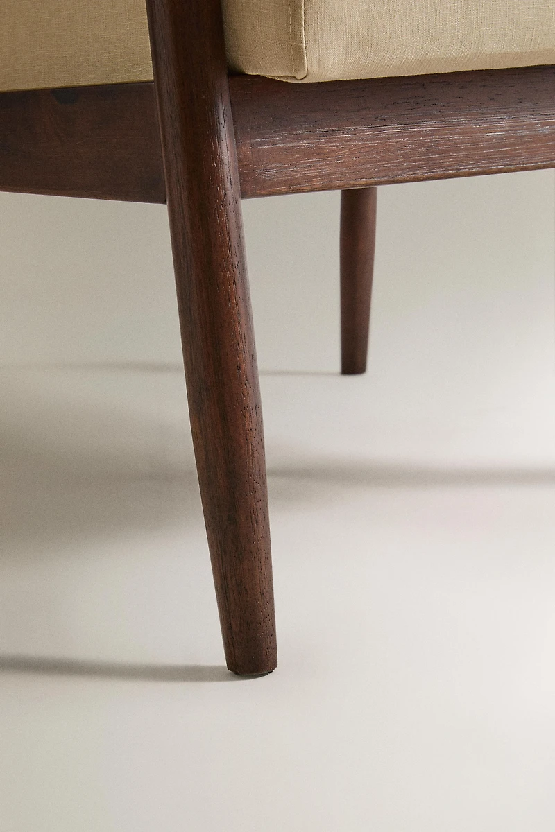 FAUTEUIL EN BOIS ET LIN