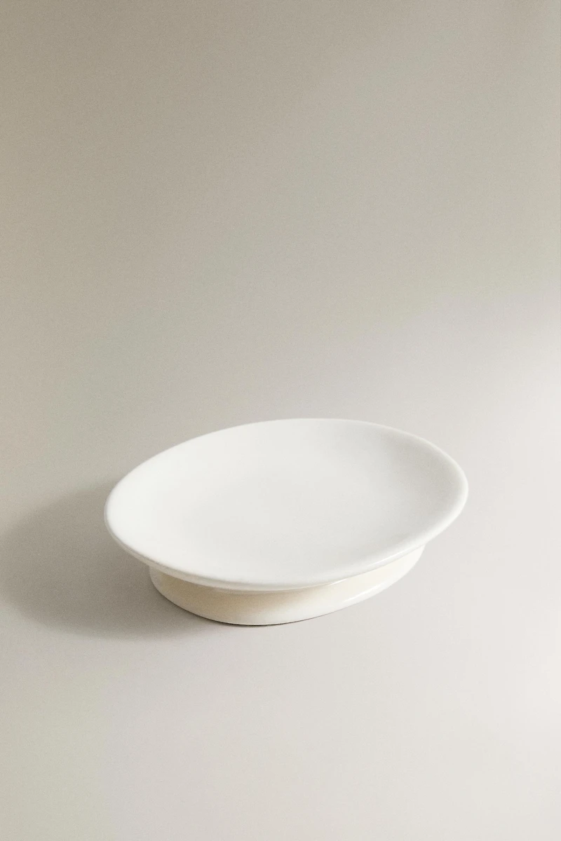 CREAM CERAMIC BATHROOM SOAP DISH