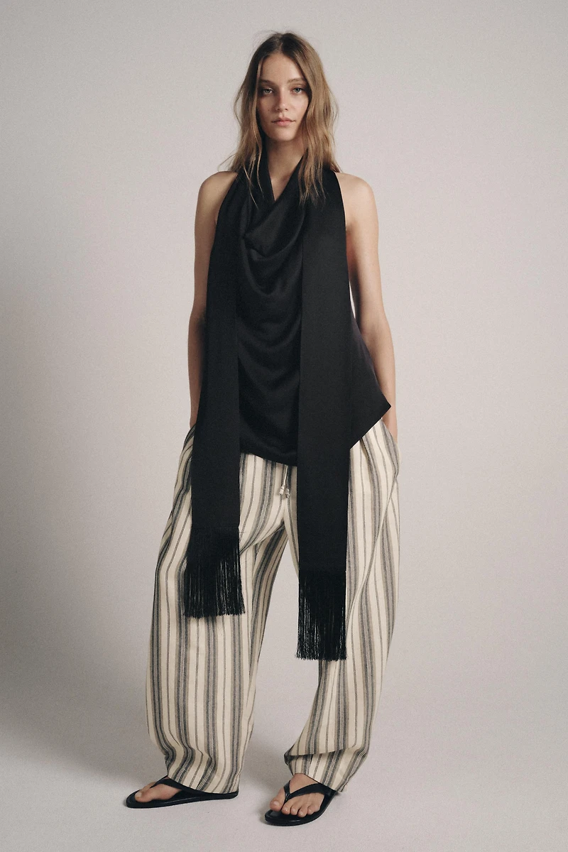 FRINGE SCARF HALTER TOP ZW COLLECTION