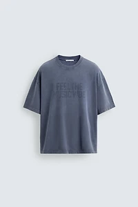 WASHED PRINTED T-SHIRT WITH STUDS