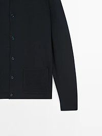 Cotton knit cardigan with buttons