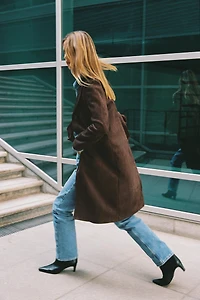 FAUX SUEDE TAILCOAT