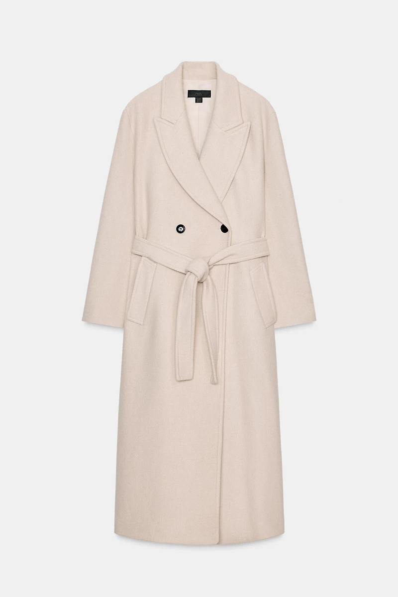 LONG BELTED WOOL COAT