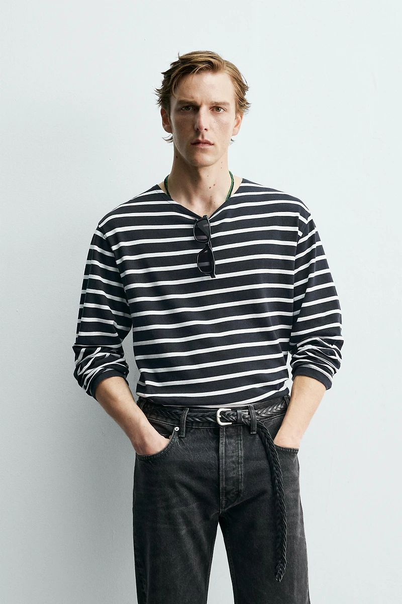 STRIPED JACQUARD T-SHIRT AARON LEVINE X ZARA