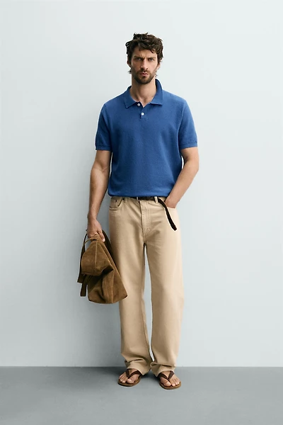 REGULAR FIT TEXTURED KNIT POLO