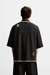 CONTRAST EMBROIDERY SHIRT