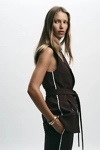 GILET LONG BANDE LATÉRALE