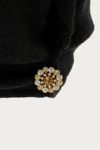 MARISA BERENSON X ZARA JEWELED BUTTON TURBAN HAT