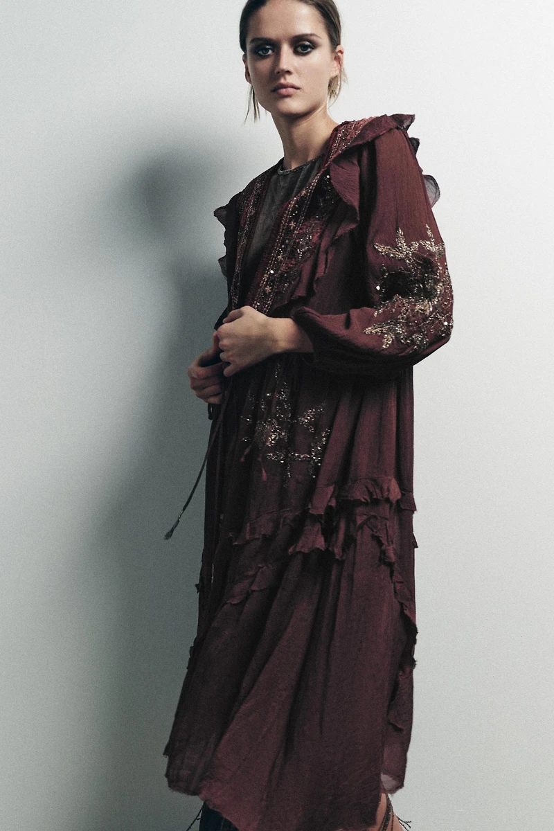 COMBINATION SEQUIN GEORGETTE TOP