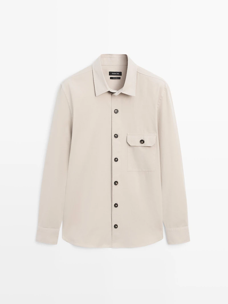 Cotton overshirt with pocket details