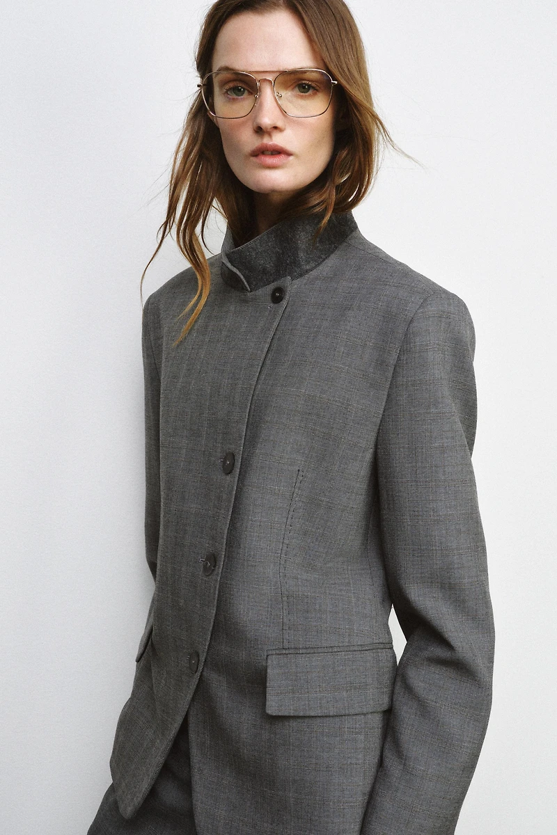 TAILORED PLAID BLAZER ZW COLLECTION