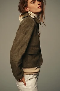 BLOUSON COURT EFFET DAIM