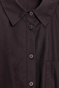 CHEMISE COURTE BOULE EN POPELINE