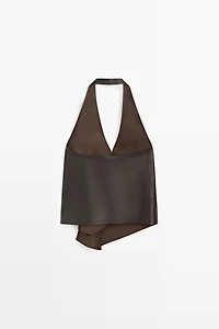 Nappa leather wrap top