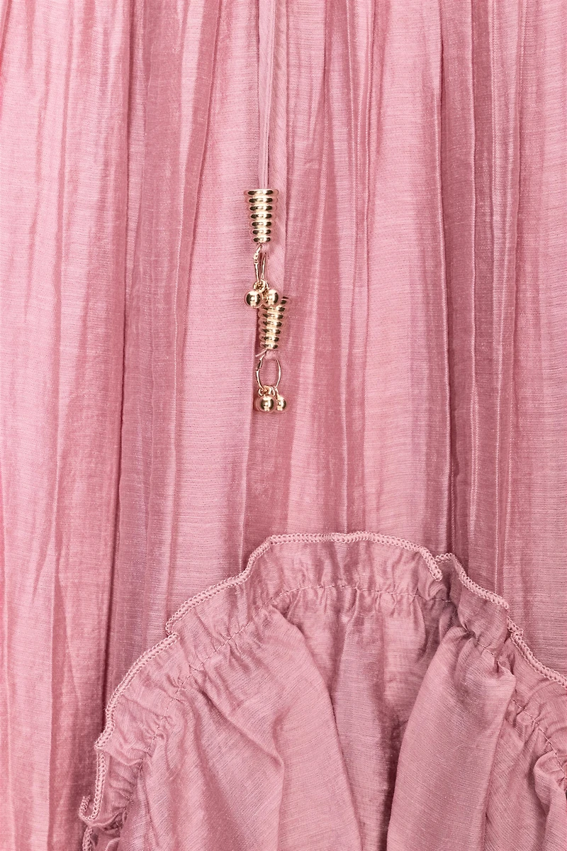 RUFFLED MIDI SKIRT