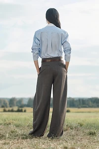 LIMITED EDITION WOOL BLEND VOLUME PLEATED PANTS