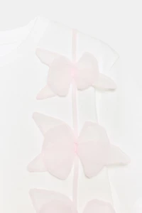T-SHIRT FLEUR EN RELIEF