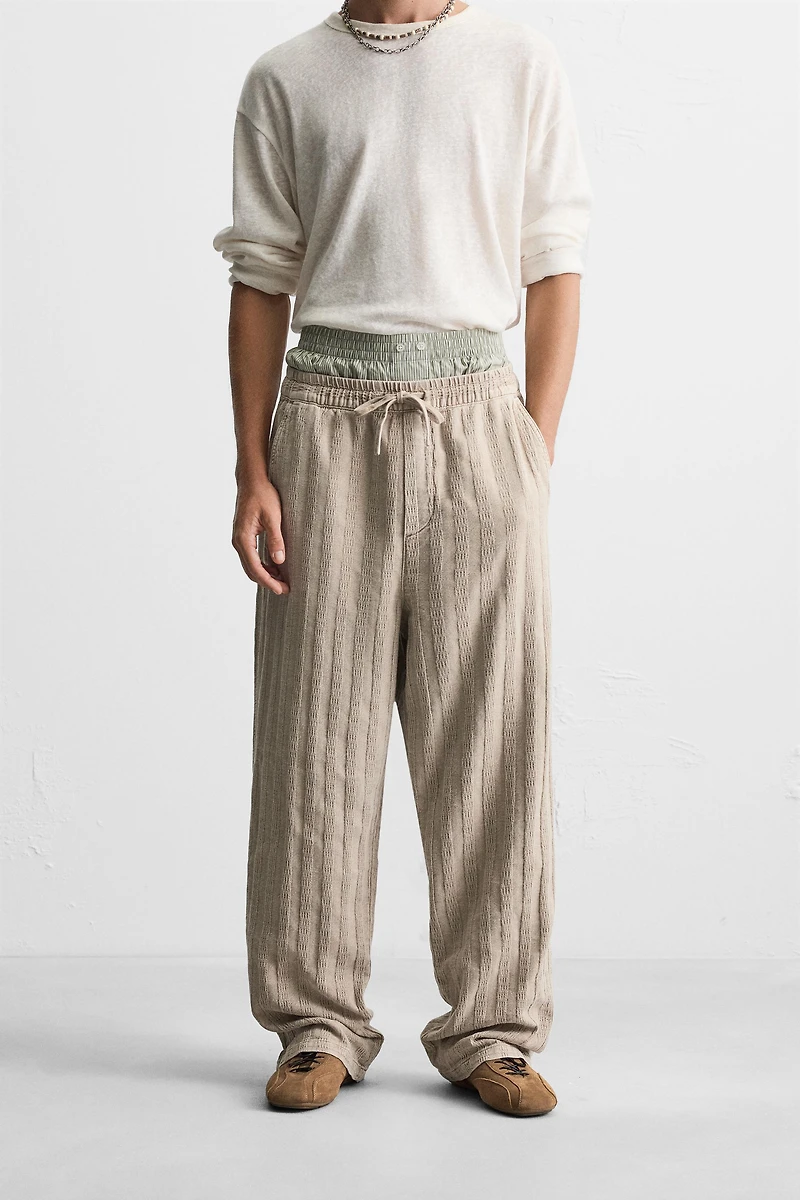 JACQUARD RELAXED FIT PANTS