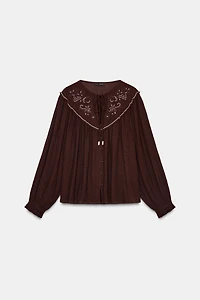 EMBROIDERED BEADED BLOUSE