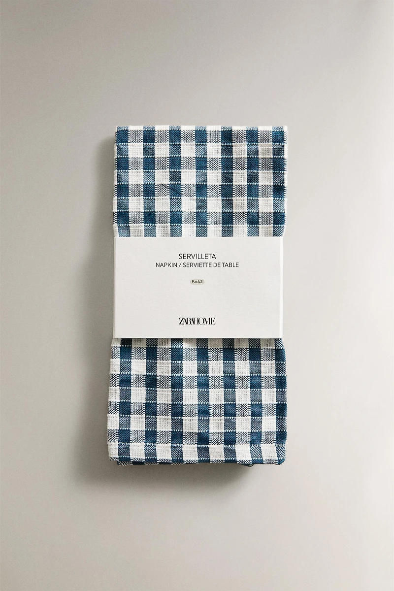 SET OF GINGHAM COTTON NAPKINS (SET 2)