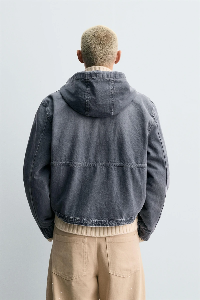 WASHED HOODED JACKET