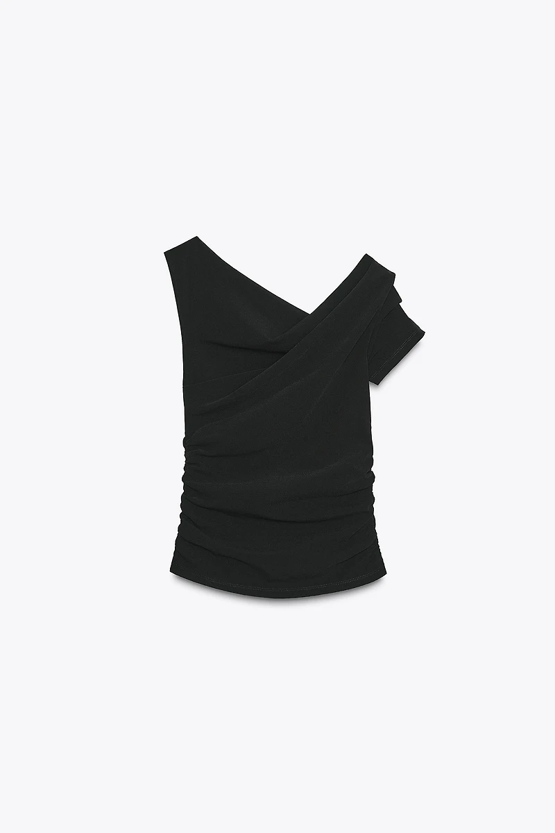 ASYMMETRIC RUCHED TOP