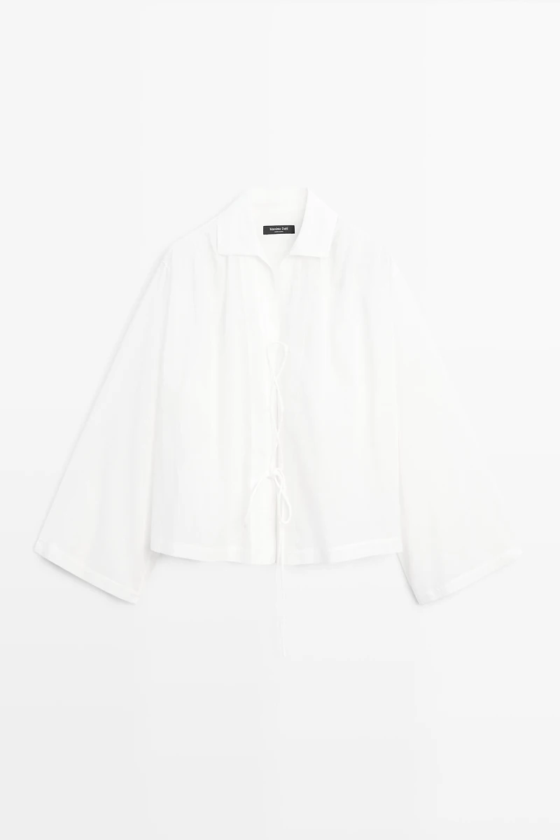100% cotton shirt with fastening detail