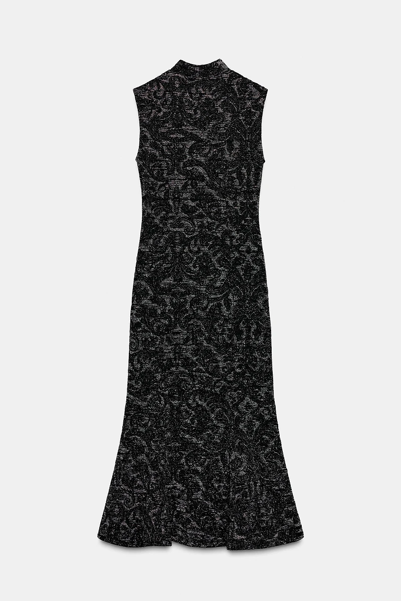 METALLIC THREAD JACQUARD DRESS