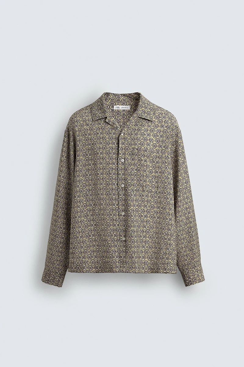 GEOMETRIC PRINT RELAXED FIT SHIRT