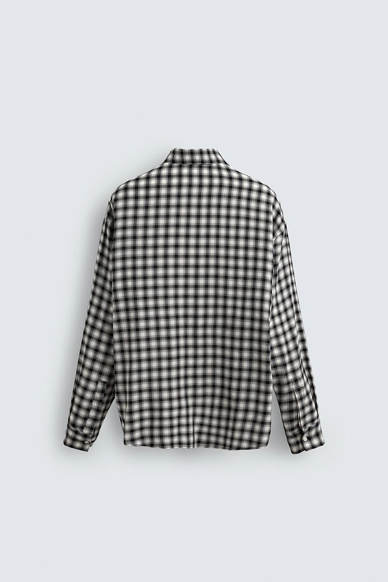 CONTRAST PLAID SHIRT WITH TIE