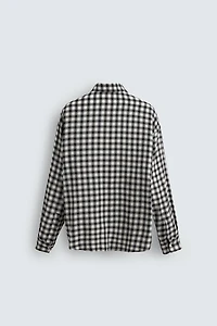 CONTRAST PLAID SHIRT WITH TIE
