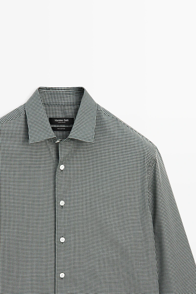 100% cotton check regular fit shirt