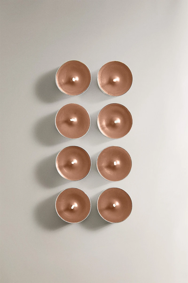 SET OF SALTED CARAMEL SCENTED TEALIGHT CANDLES (SET OF 8)