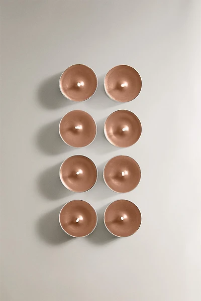SET OF SALTED CARAMEL SCENTED TEALIGHT CANDLES (SET OF 8)