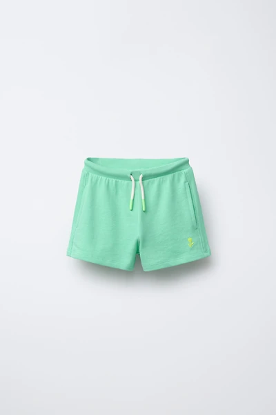 EMBROIDERED PLUSH SHORTS