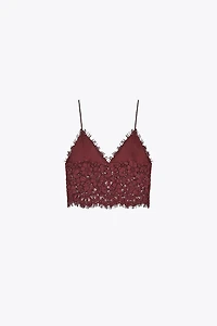 EMBROIDERED CROPPED TOP