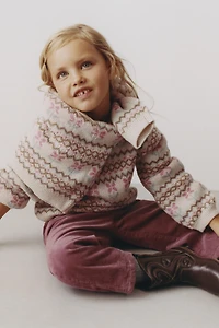 JACQUARD KNIT SWEATER WITH WOOL