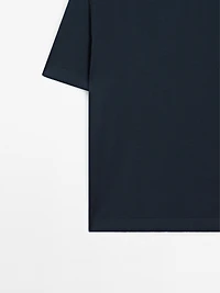 T-shirt finition bord-côte 100 % coton