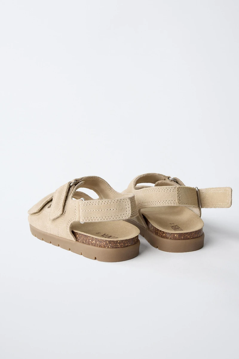 DOUBLE STRAP LEATHER SANDALS
