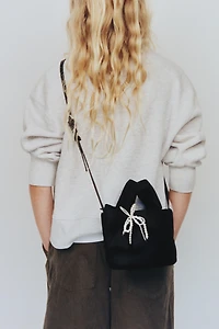 NYLON BOW CROSSBODY BAG