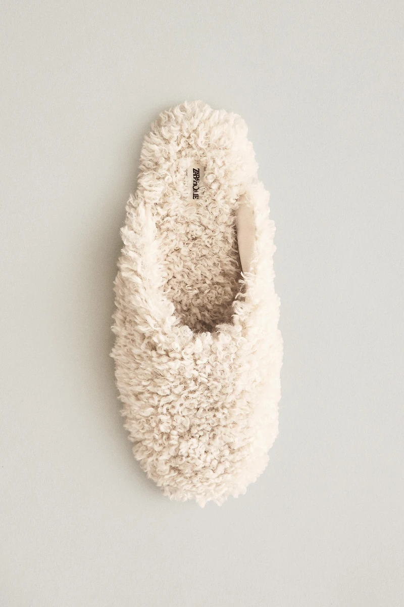 FAUX SHEARLING MULE SLIPPERS